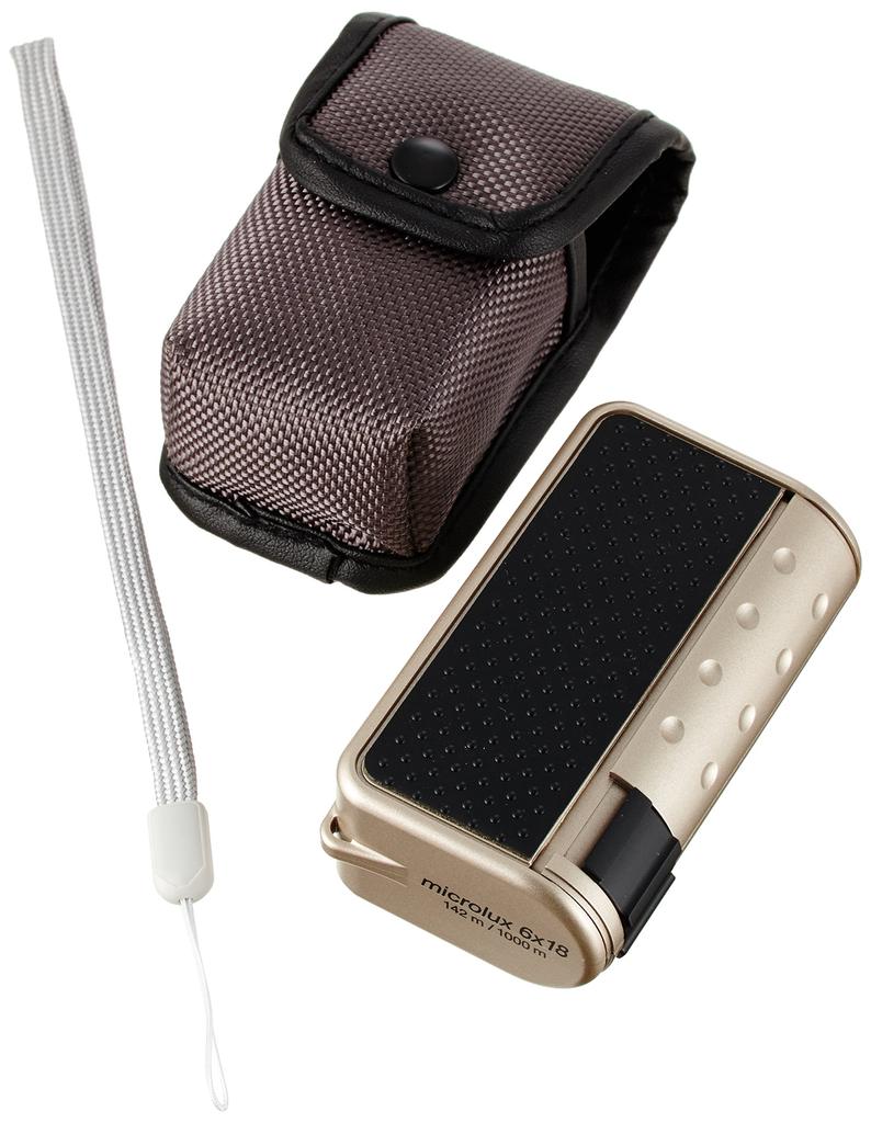 Eschenbach Microlux Monocular, 6x Magnification, 18mm Diameter, Compact, Pop-Up Style, Champagne Gold, 2995-M4618