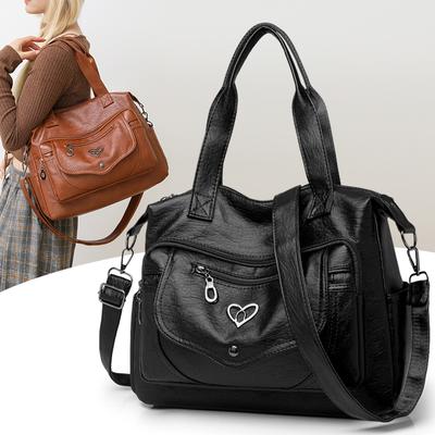 Tote Bag Commuter Damen Handtasche mit großem Fassungsvermögen, weiches Leder, Umhängetasche