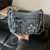 Denim Bag Multi-zipper Retro Crossbody Bag Middle-aged Mother Bag