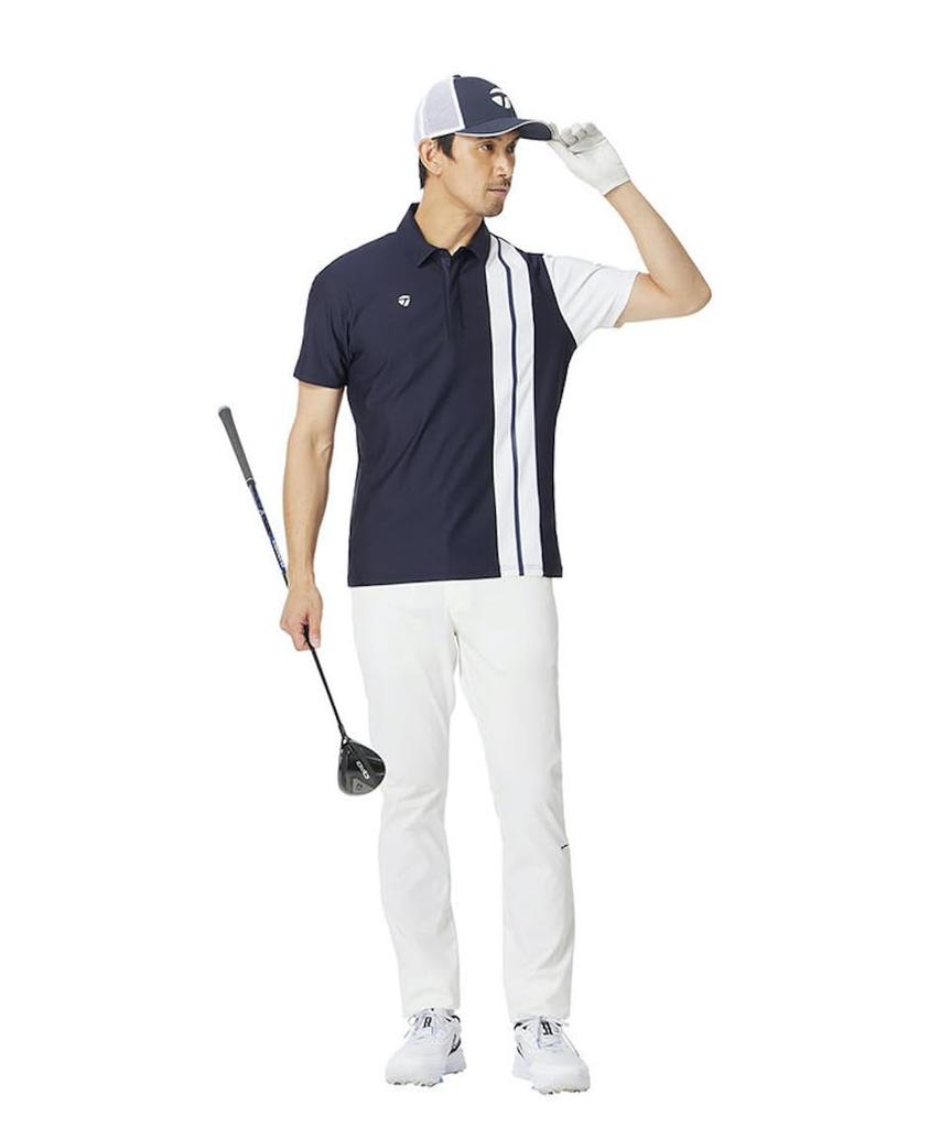 TaylorMade Color Block S/S Polo Shirt, Beige, Size M, Men's, 2025SS UN631