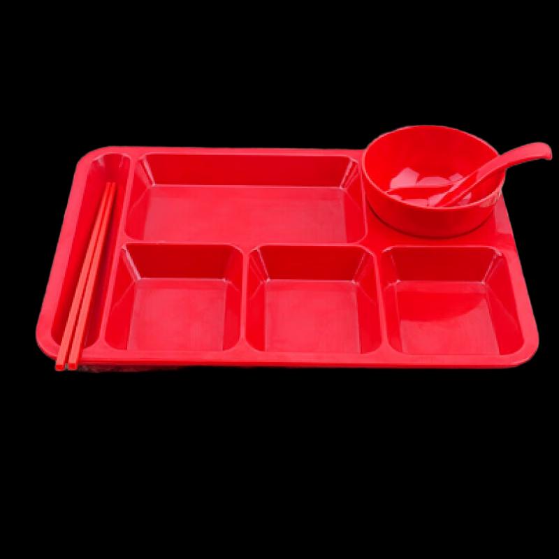Melamine Compartment Meal Tray Set