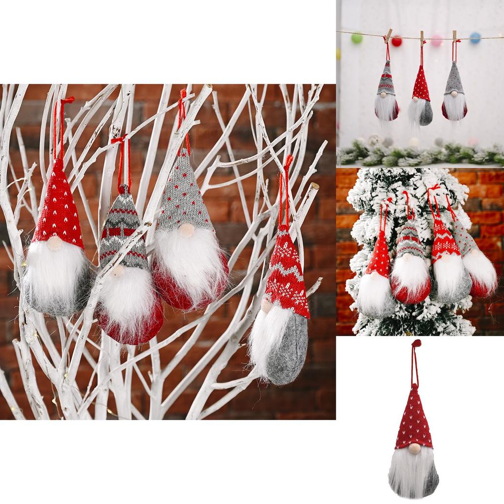 Unique Knitted Hat Forest Old Man Head Doll Ornament For Beautiful Christmas Decor