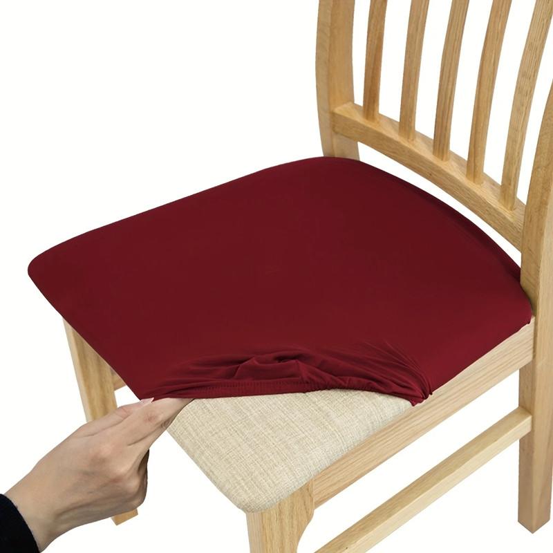 Solid Color Stretch Chair Seat Covers Removable Washable Dining Chair Covers Anti-Dust Seat Cushion Slipcovers