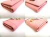 Authentic GUCCI Double G Bamboo Pink Leather 6 Pics Key Chain #a611 Refurbished
