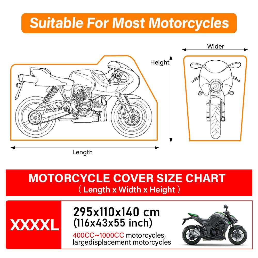 New Motorcycle Cover Large Waterproof Outdoor Indoor UV Rain Scooter Protective Cover 210D with Reflective Strip for Yamaha Tram