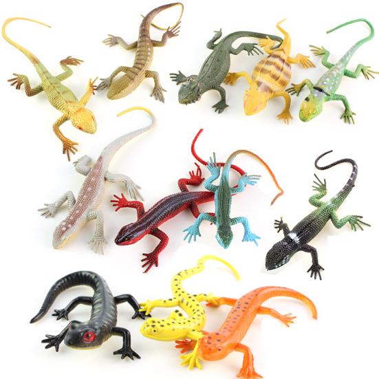 12Pcs Mini Simulation Lizard Gecko Animal Model Magic Trick Kids Education Toy