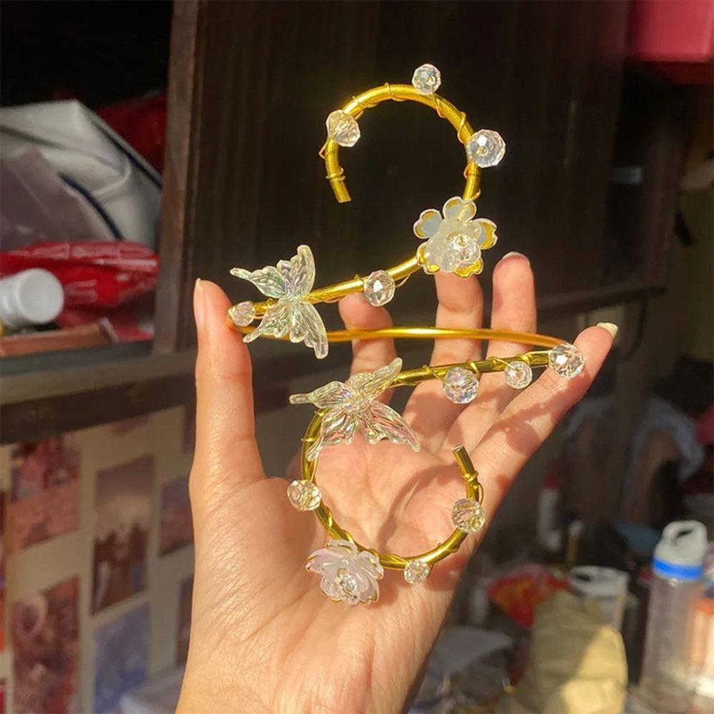 Verstellbares Oberarmband Schmetterlingsblume Offener Armreif Mode Körperschmuck Manschette Damen