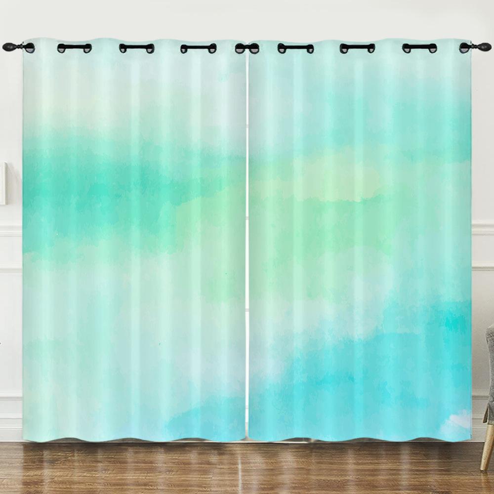 Curtain Color Highlight 3D Digital Printing Blackout Curtain Punching