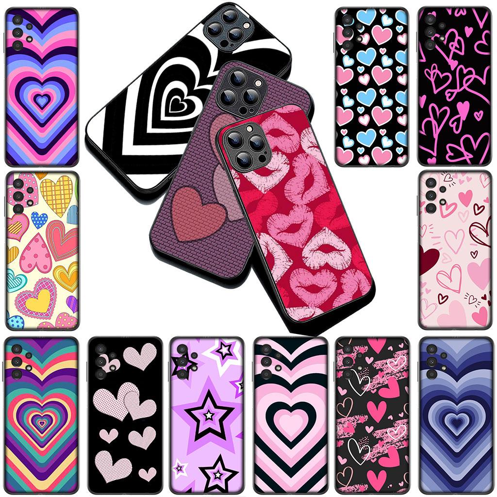 Phone Cover for Xiaomi Redmi Note 14 13 Pro Plus ProPlus 14C 13c Pro+ 5G Soft Silicone Case Star Dark Red Heart Love