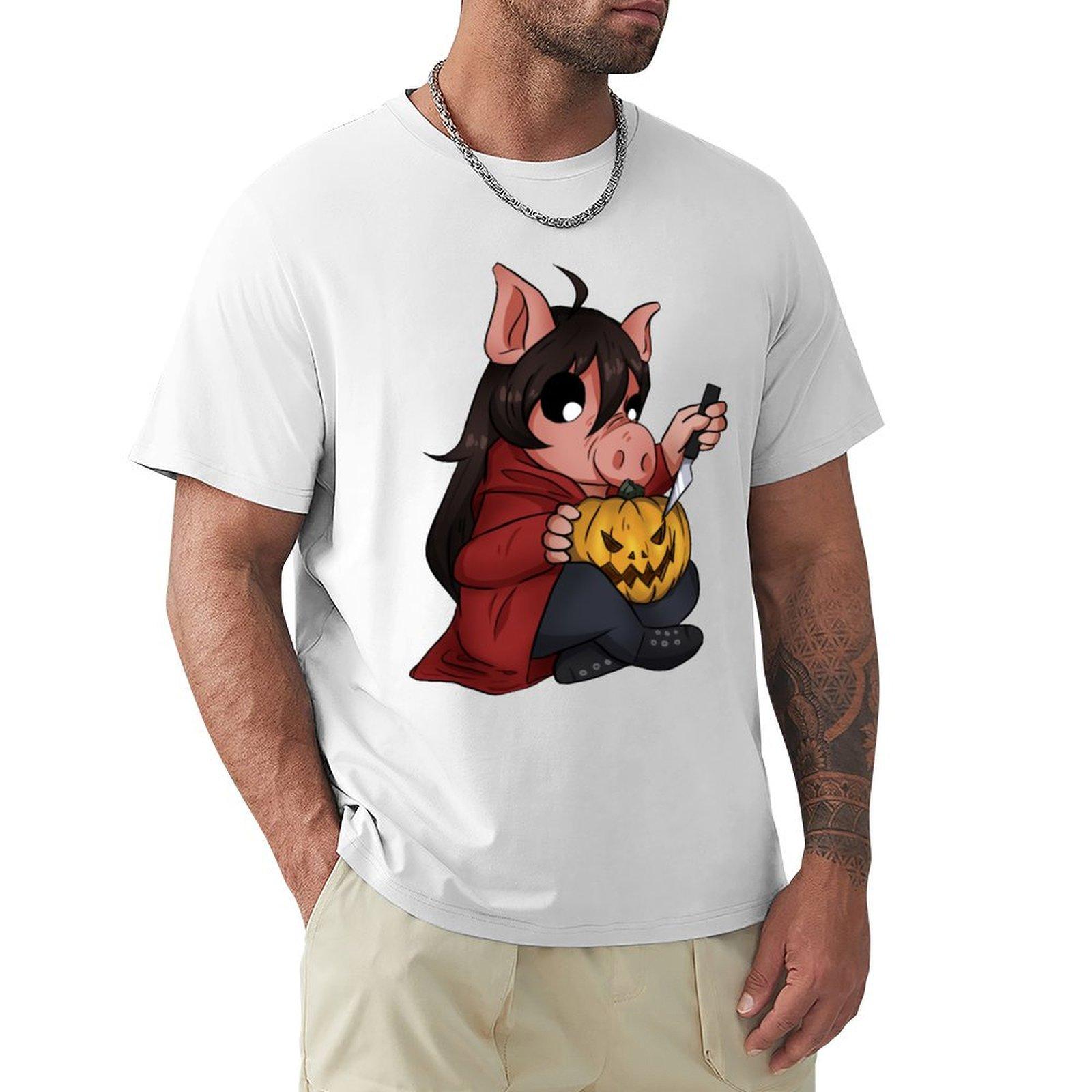 Halloween Piggy Tshirt Comfortable Work Wear Tee S