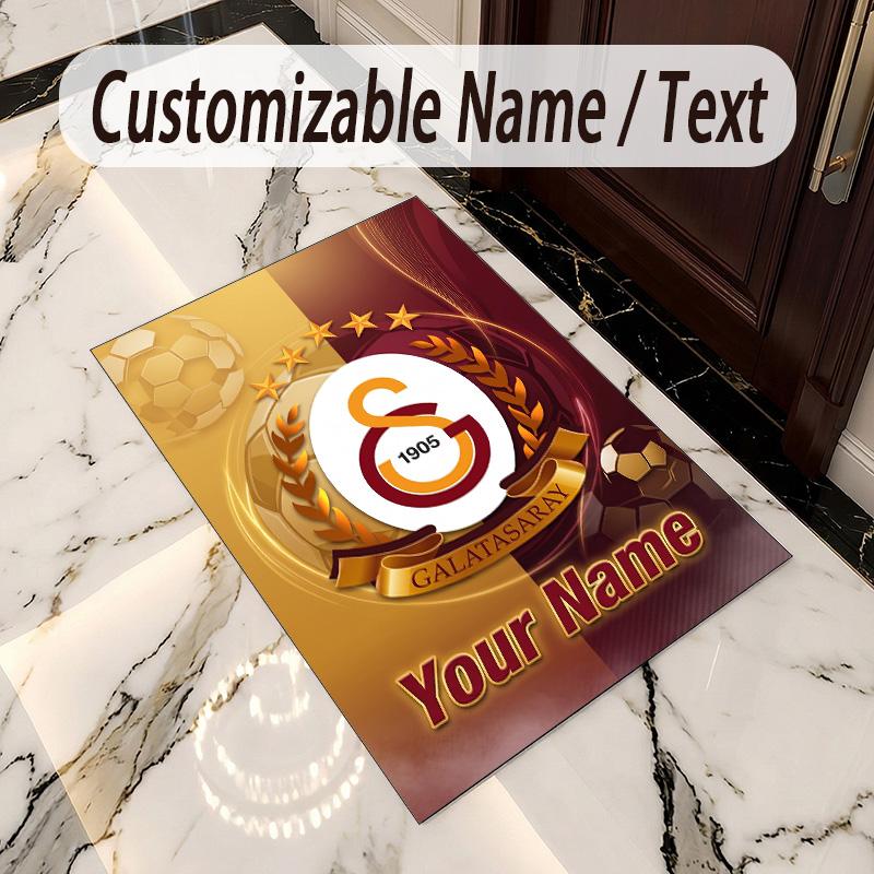 Crystal Velvet Rug Galatasaray FC Print Custom Name Text Floor Mat Home Decor
