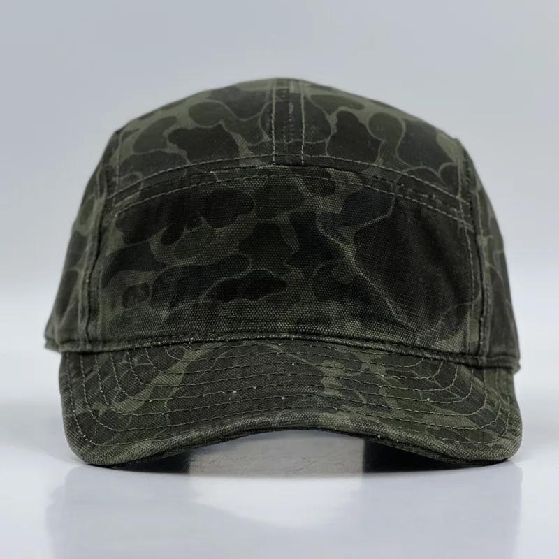 Amerikanische Retro Camouflage 5-Panel Baseballkappe Damen Funktionale Winddichte Koreanische Breitkrempige Sportmode Hip-Hop Partnerkappe