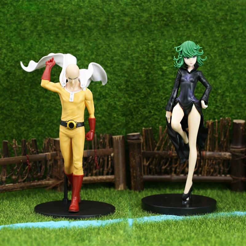 18CM Anime Figürü ONE PUNCH-MAN Figürü Kel Saitama Tatsumaki Ayakta Figür Model Oyuncak Statik Set Masaüstü Süsleri PVC