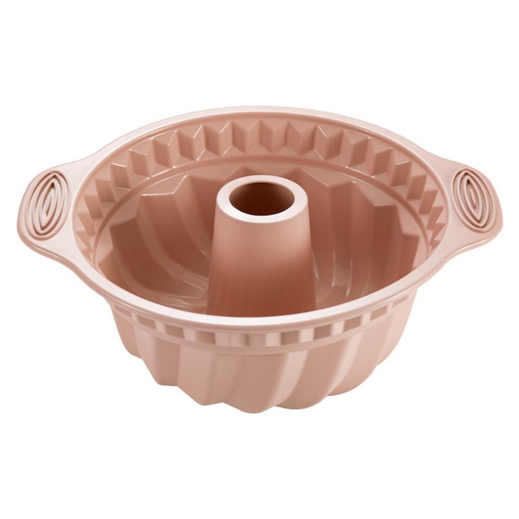 9.5 Inch Silicone Cake Pans, Non-stick Fluted Cake Pan With Sturdy Handle, Cake Baking Molds, Perfect Bakeware For Cake, Gelatin, Bread, Gelatinas