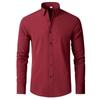 Men's European Fit Non-Iron Long-Sleeve Stretch Shirt - Hot-Selling with Vertical Design
