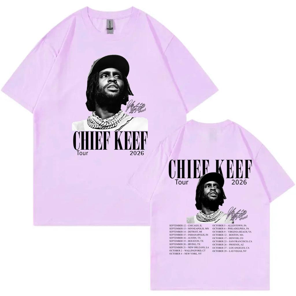 Rapper Chief Keef Tour 2026 Print T-shirtUnisex Vintage Fashion Short Sleeve T Shirts Summer Casual Loose Cotton T-shirts