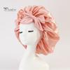 Women Nightcap Satin with Adjustable Elastic Tie Band Hair Protection Bathing Makeup Exercise Hat Sleeping Bonnet Night Sleep Shower Cap