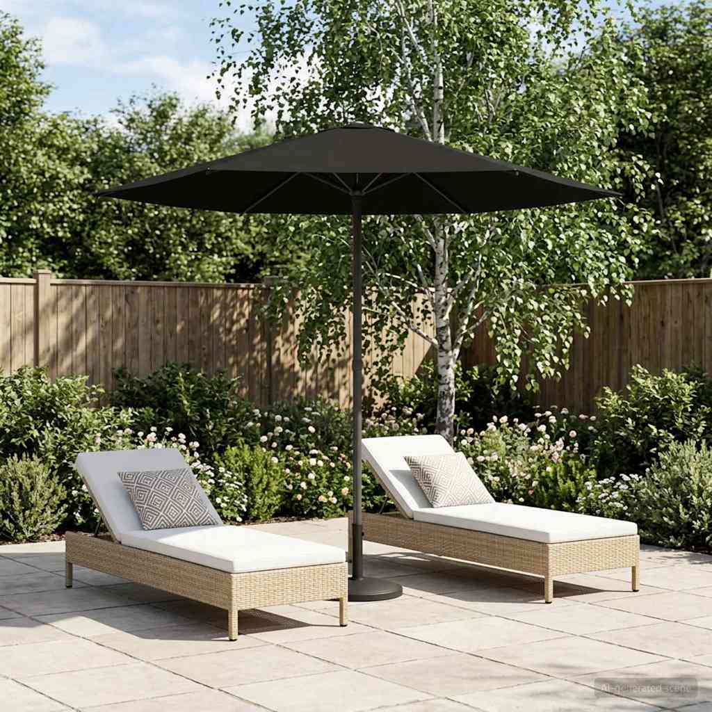 Garden Umbrella with Base 230 X 230 Cm Polyester Rectangular
