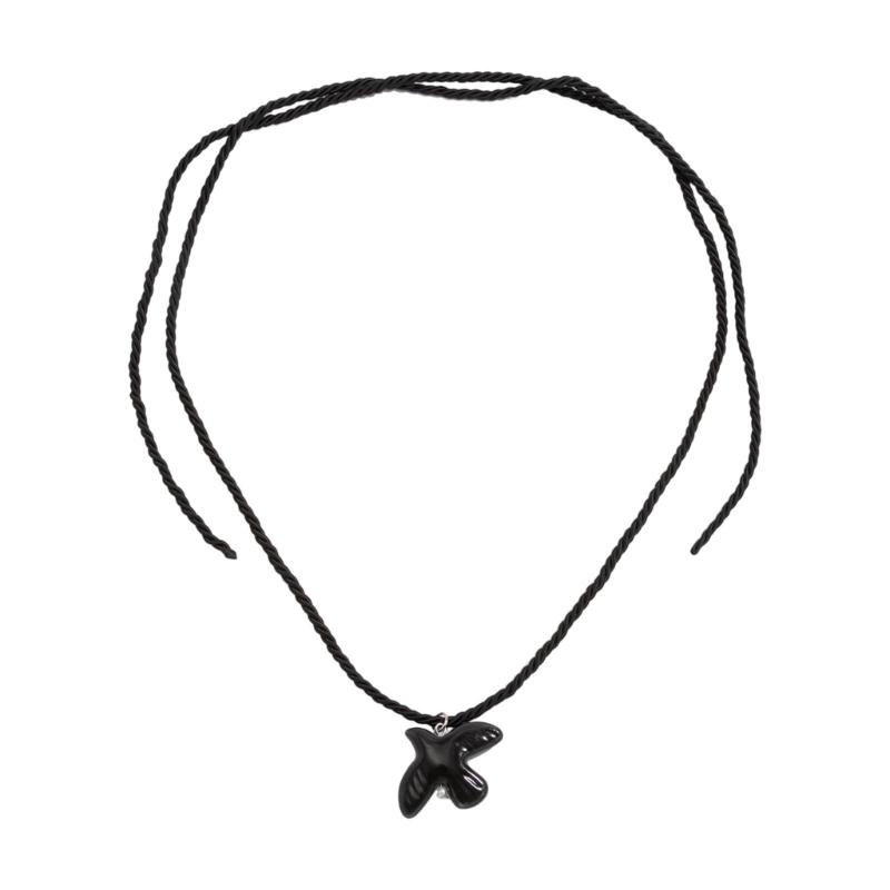 Ceramic Pendant Necklace With Adjustable Nylon Cord For Elegant Daily Wear