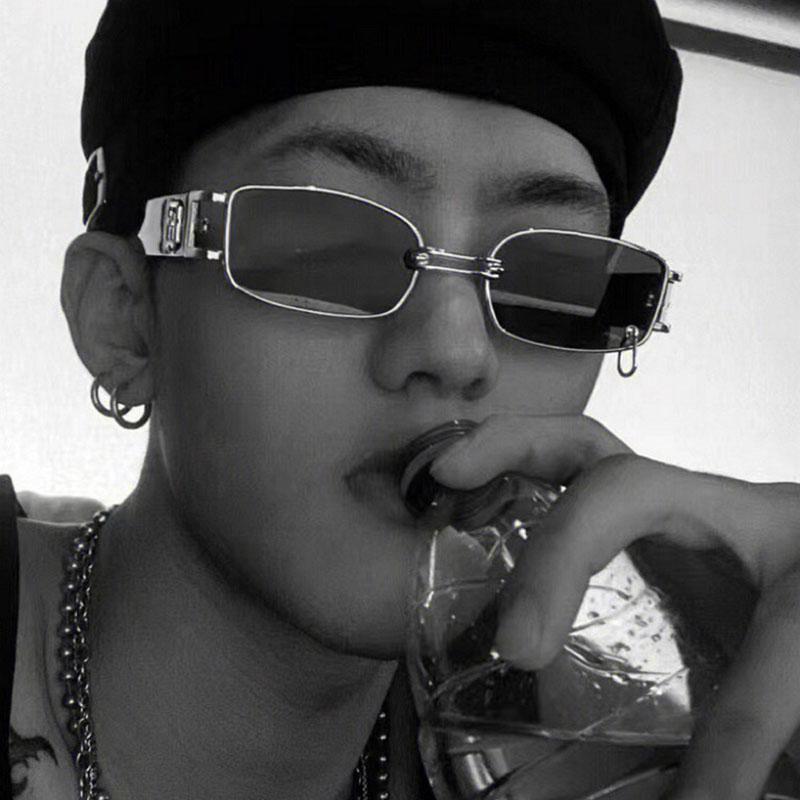 Rectangle Shape Sunglasses Woman Korean New Stylish Cool Men'S Sun Glasses  Uv Protection Female Sun Glass