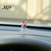 Small Car Decorations 5Pcs Colorful Shaking Flower Decor, Resin Rainbow Sunflower Dashboard Ornament Gadgets for Women with Non Slip Pad, Cute