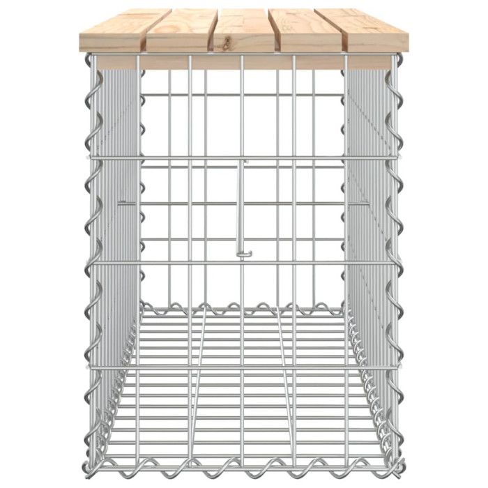 VidaXL Design Gabion Garden Bench 83x31.5x42cm Solid Pine Wood 834347