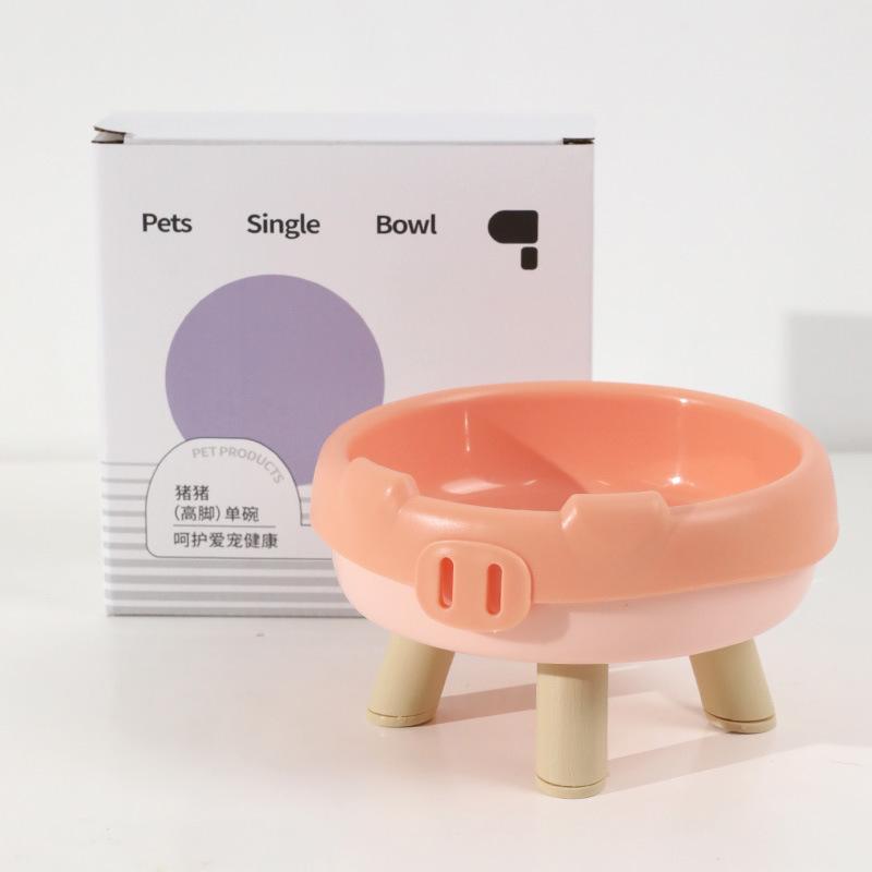 

Миска для еды и питьевой воды для питомца, кошачья миска в коробке, миска для кошки на четырех ножках с пятачком, миска для кошачьего корма, кошачья посуда, посуда для воды