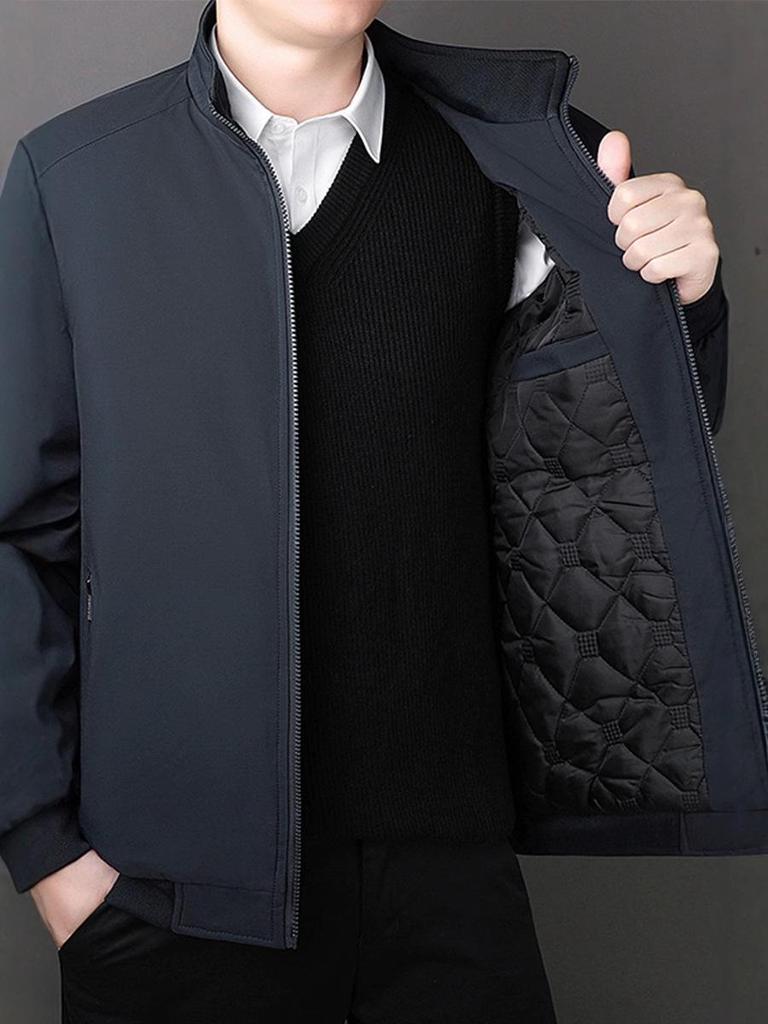 2025 Men's High-End Executive Cotton-Padded Jacket: Warm, Thickened Outerwear for Middle-Aged and Elderly