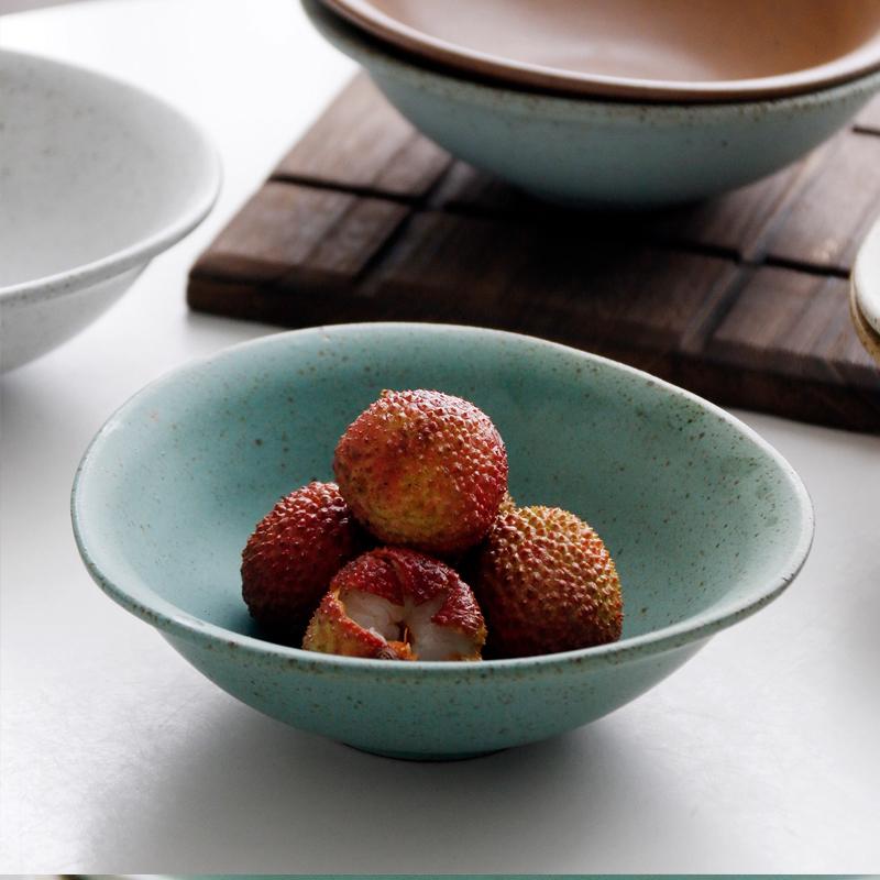 Retro Breakfast Dessert Bowl Household Coarse Pottery Tableware Restaurant Fruit Salad Bowl Oatmeal Yogurt Bowl Tableware