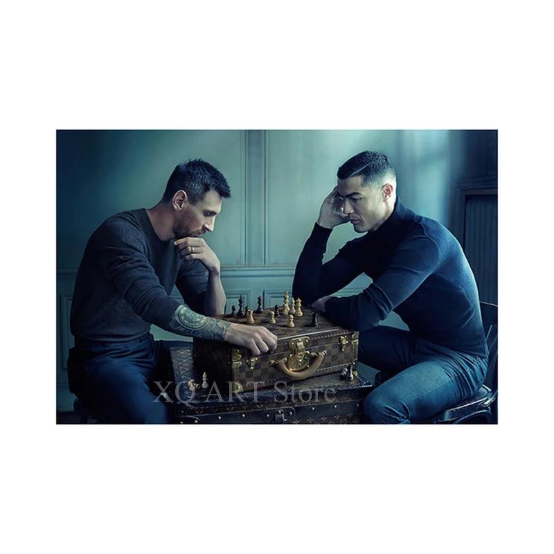 

Футбольна суперзірка Грати в шахи Плакати Португалія Аргентина Футбольна легенда Картина на полотні HD-принт Настінне мистецтво Декор кімнати хлопчика 40x50cm No Framed