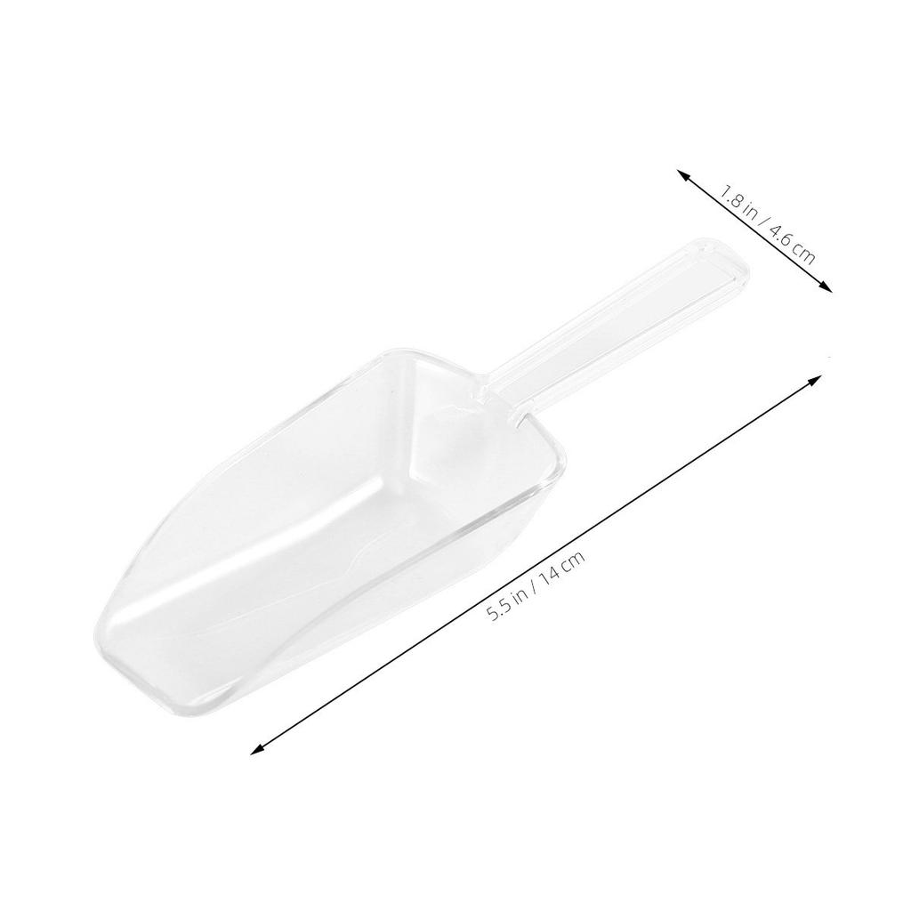 Set da 12 Pezzi di Mini Paletta Trasparente in Plastica per Stazione Dessert Farina Riso Fagioli Cucina Supermercato Paletta per Alimenti Acrilico