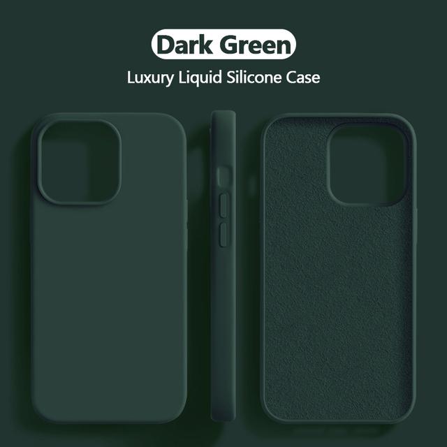 Luxury Liquid Silicone Case For iPhone 15 14 13 12 11 Pro Max Case For iPhone 13 12 mini X XR XS MAX 8 7 Plus Shockproof Cover