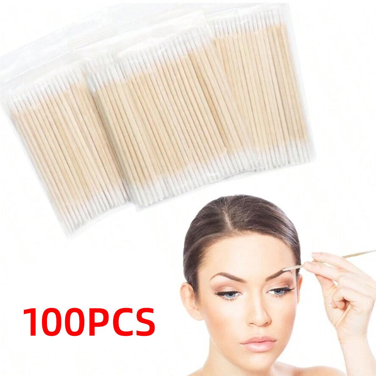100pcs 300pcs Cotton Swabs Fine Headed Cotton Swabs Disposable Single Headed Cotton Swabs Ultra-Fine Small Headed Wooden Swabs