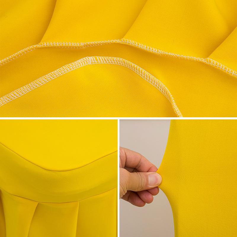 Solid Color Thick and Highly Elastic Stretch Chair Cover Wedding Pleated Skirt Style Chair Covers Suitable for Hotel Party and Banquet Decoration