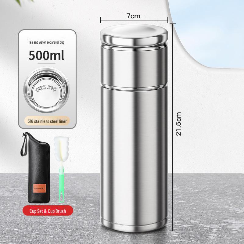 Compact 316 Stainless Steel Tea Infuser Thermos Cup - Portable Water Separation Design for Men and Women, Perfect Gift
