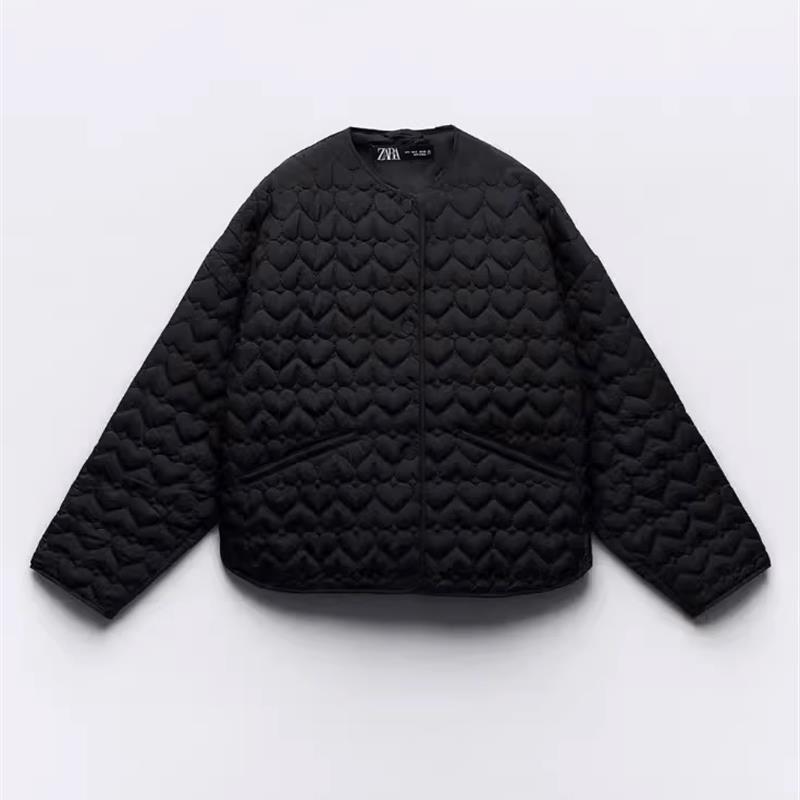 

Cabinet 319! New Arrival Short Loose Heart-Shaped Silk Line Lightweight Black Cotton-Padded Clothes Jacket Outwear 3046830 800 Black counter quality (with original sign) XS