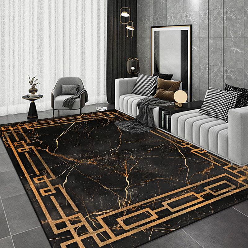 Black Chinese Style Carpets for Living Room Home Abstract Bedroom Decoration Luxury Large Area Rug Sofa Table Non-slip Floor Mat