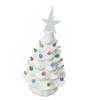 Decorative Miniature Christmas Tree with Lights Battery Operated Ceramic Desktop Lamp Festival Tabletop Decoration
