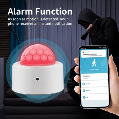 Capteur de mouvement et de lumière PIR 2-en-1 Tuya Zigbee Détecteur infrarouge Capteur humain intelligent pour alarme de sécurité domestique Fonctionne avec l'application Alexa