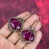 Faceted Kashmir Ruby Earring Copper Wire Wrapped Earring Kashmir Ruby Gemstone Jewelry Gifts for Friend Handmade Earring Copper Wire Jewelry