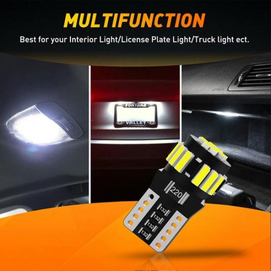 LED AUXITO T10 License Plate Bulb Light Super 6500K White 168 Bright 194 2825
