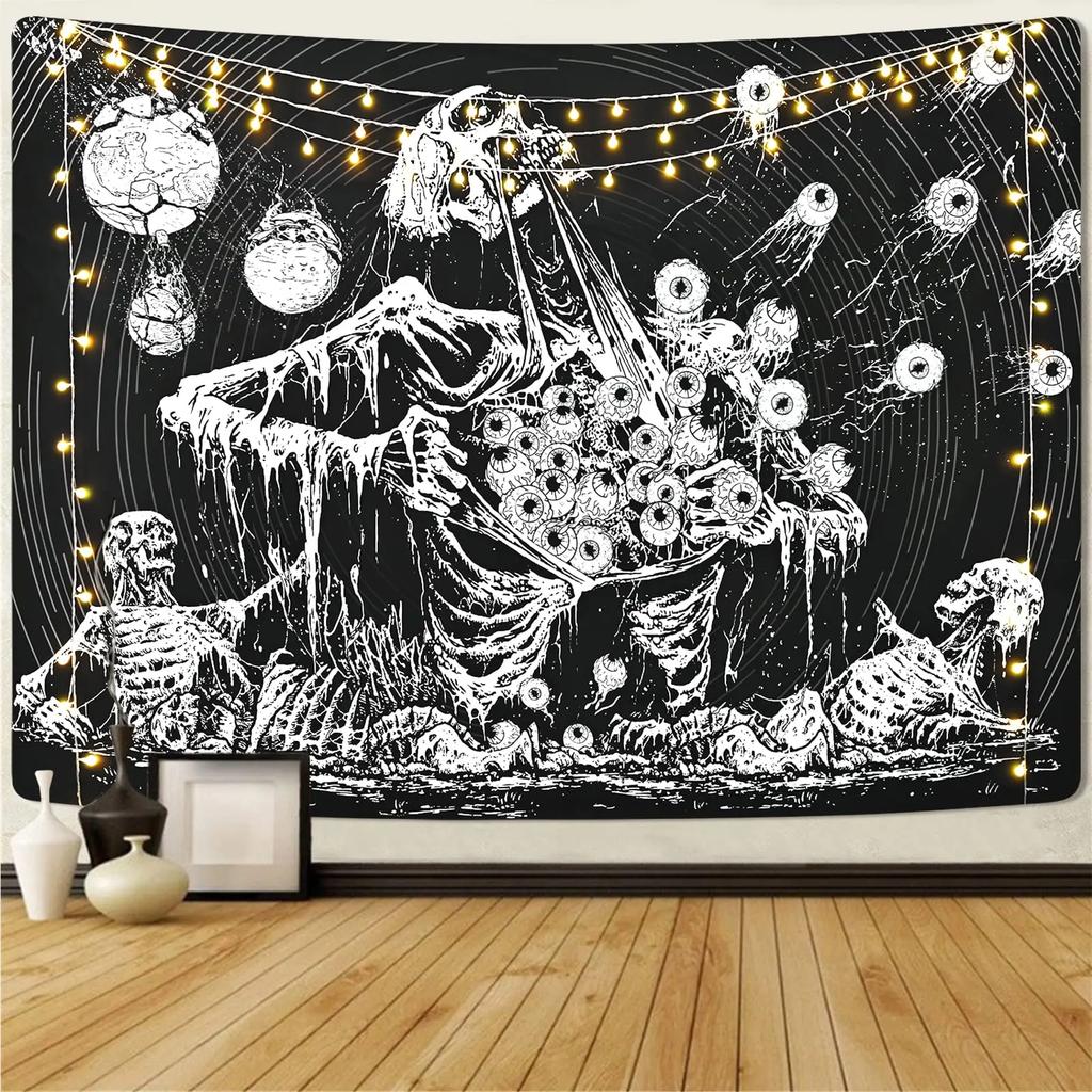 Death Planet Tapestry Death Stars Blue Galaxy Planet Cosmic Wall Hanging Art Decor Bedroom Living Room College Dorm Tapestries