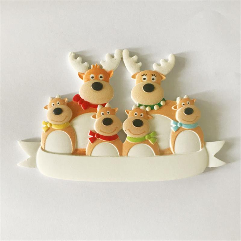 Christmas Tree Family Ornament Hanging Pendant Reindeer DIY Name Card For Holiday Decor Xmas Tree Pendant Crafts Gifts