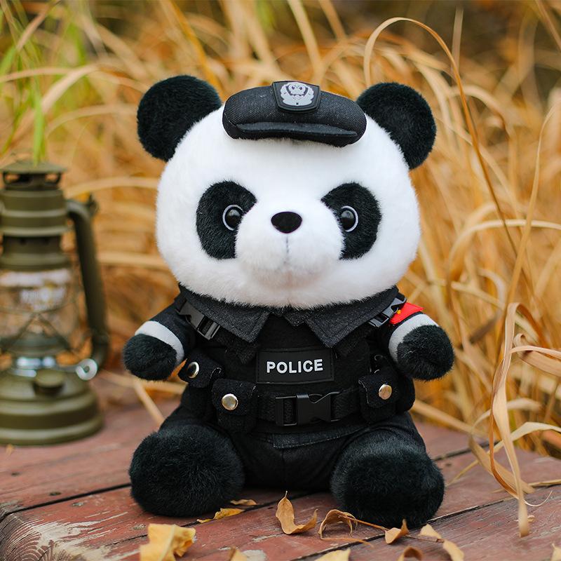 

Камуфляжная кукла панда-полицейский Море, Суша и Воздух Кукла-полицейский Плюшевая игрушка Панда-воин Сувенир Подарок 35cm
