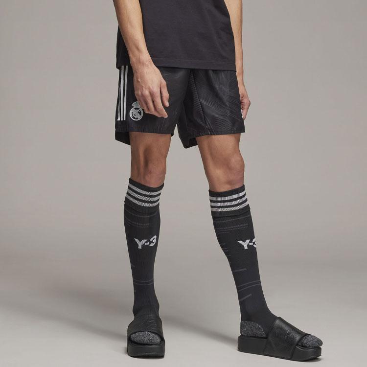 Y-3 X Adidas Royal Madrid Striped Logo Breathable Sports Training Shorts Men Bottoms Black HI3979