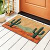 Dywanik z nadrukiem kaktusa Miękki Chłonny Wystrój domu Mata łazienkowa Kuchenna Wielofunkcyjny Wewnątrz Na zewnątrz Wycieraczka