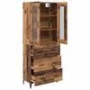 Wall Mounted Highboard Reclaimed Wood Look 69.5 x 34 x 180 cm Engineered Wood