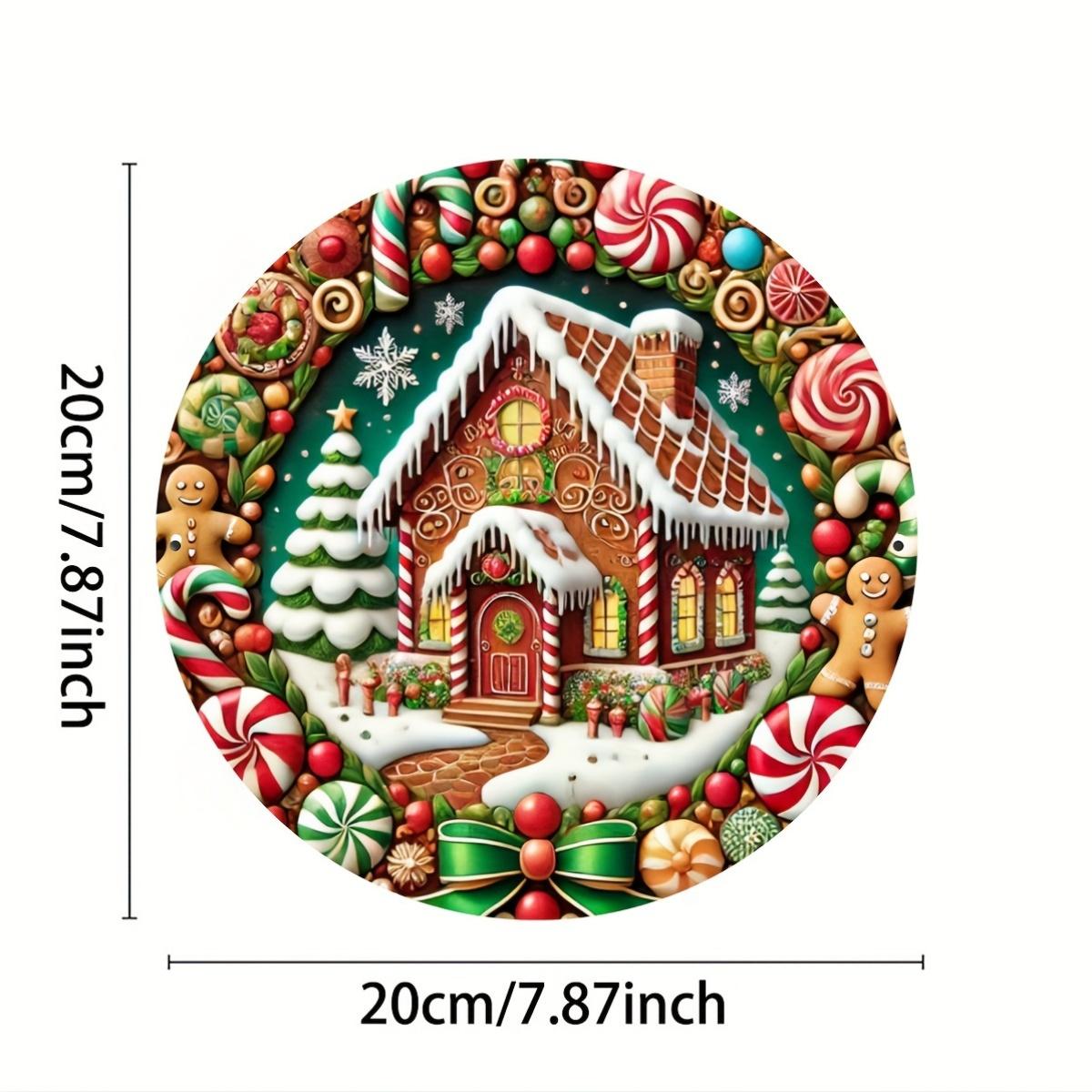 

Круглая железная вывеска водонепроницаемая невыцветающая коррозионностойкая термостойкая и морозостойкая, праздничная в тематике конфетного рая чёрный