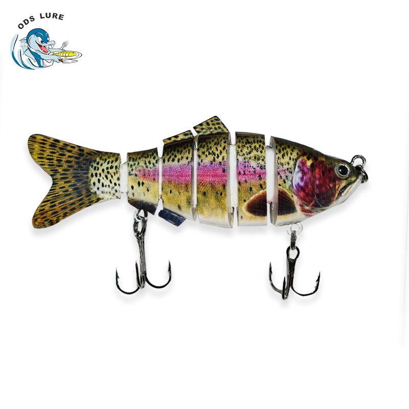 Multi Joint Bait, Suitable for Barracuda, Perch, and Salmon Perch, Equipped with Three Hooks (Type B) for Freshwater and Saltwater
