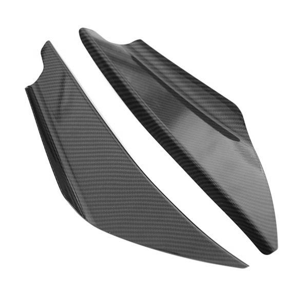 Universal 4Pcs Carbon Fiber Auto Front Bumper Body Lip Canards Splitter Trim Kits Car Front Bumpers Spoilers Set Scratch Strip